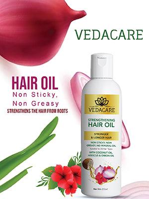 Vedacare Strengthening Hair Oil With Coconut Oil, Hibiscus and Onion - 200 ml