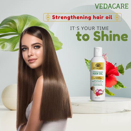 Vedacare Strengthening Hair Oil With Coconut Oil, Hibiscus and Onion - 200 ml