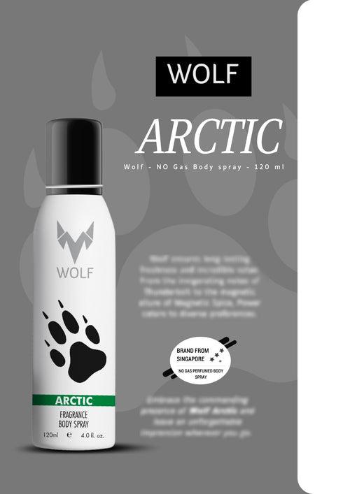 Wolf - NO Gas Perfumed Body spray - Arctic- 120 ml