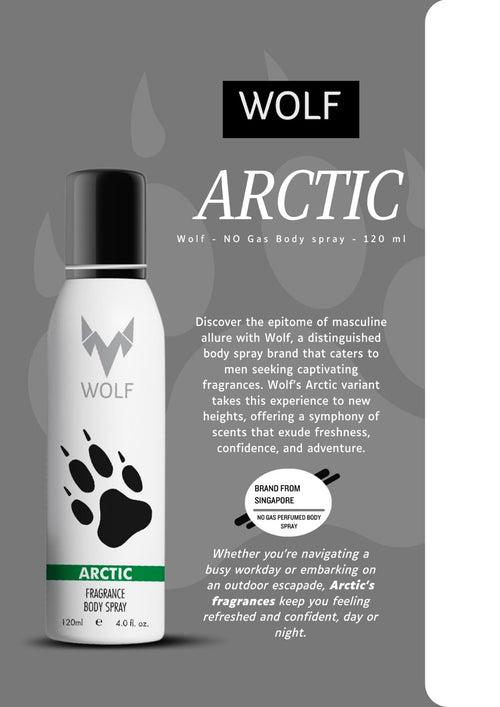 Wolf - NO Gas Perfumed Body spray - Arctic- 120 ml