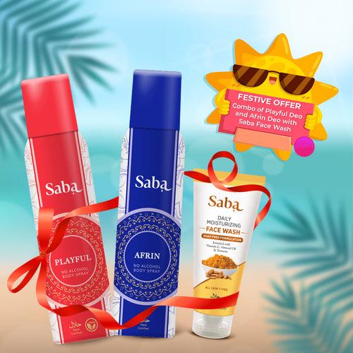 Combo Saba Afrin & Saba Playful with Saba Daily Moisturizing Facewash