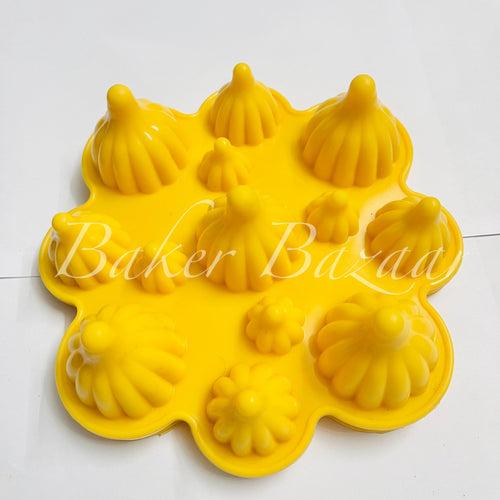 Modak Mould , Modak Shape 13 in 1 Chocolate Mould| Silicon Brown Chocolate Moulds for Ganesh Chaturti Festivals