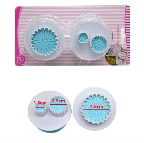 Sunflower Shape, Oval Cutter Set Of 2 Pcs - SugarCraft Fondant Plunger Cutter Cake Decorating DIY Tool.