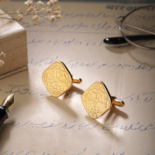 Cufflinks Half Anna - Goldplated