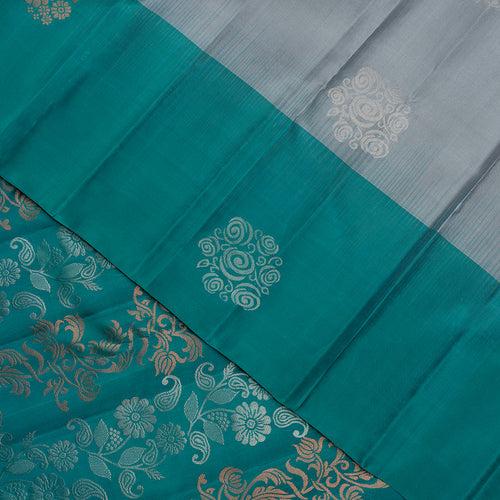 Kuberan Gray With Sky Blue Soft Silk Saree