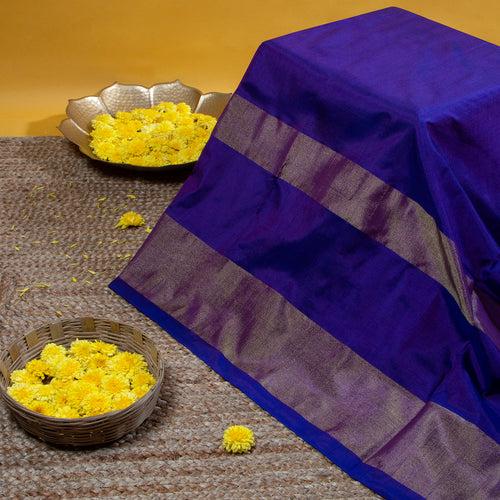 Kuberan Persian Indigo With Multi Colour Pochampally Silk Saree