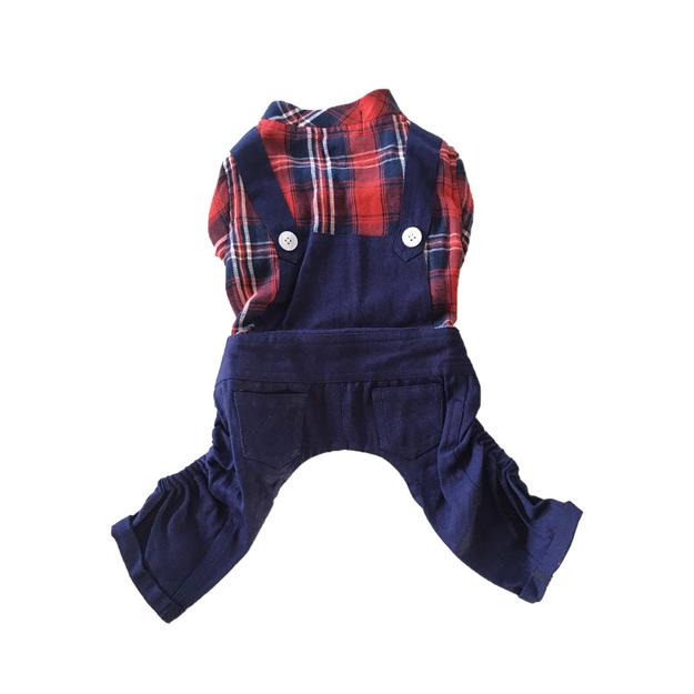 Red-Blue Check Dungaree