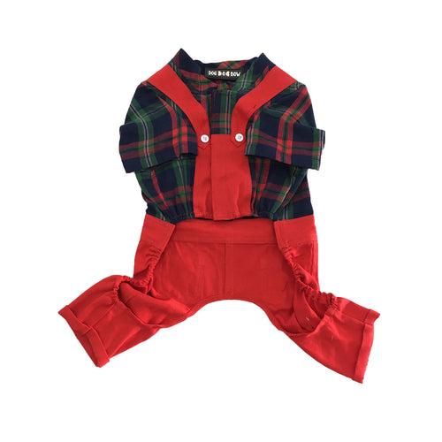 Red-Green Check Dungaree