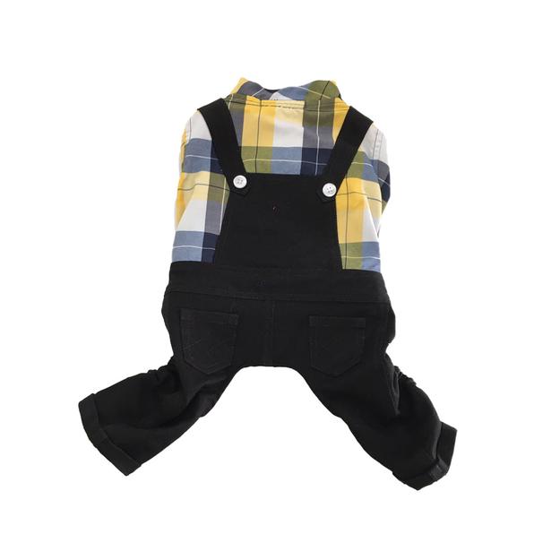 Yellow Black Check Dungaree