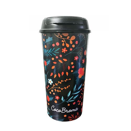 Eco friendly Cocobroma Coffee Tumbler:  Doodle Red