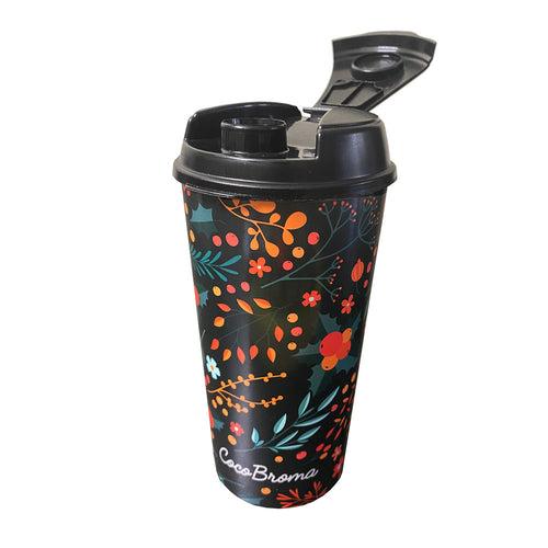 Eco friendly Cocobroma Coffee Tumbler:  Doodle Red