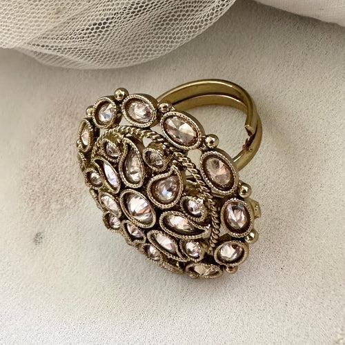 LCT round Paisley finger ring - size adjustable