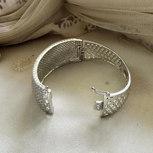 Silver CZ statement bracelet