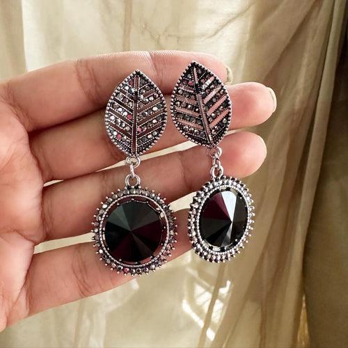 Victoria AD Leaf stone drops earrings