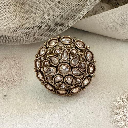 LCT round Paisley finger ring - size adjustable