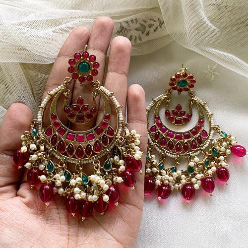 Rani layered chandbali earrings