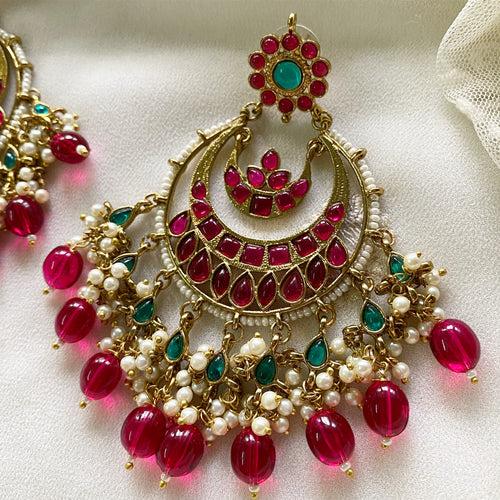 Rani layered chandbali earrings