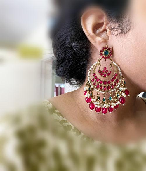 Rani layered chandbali earrings