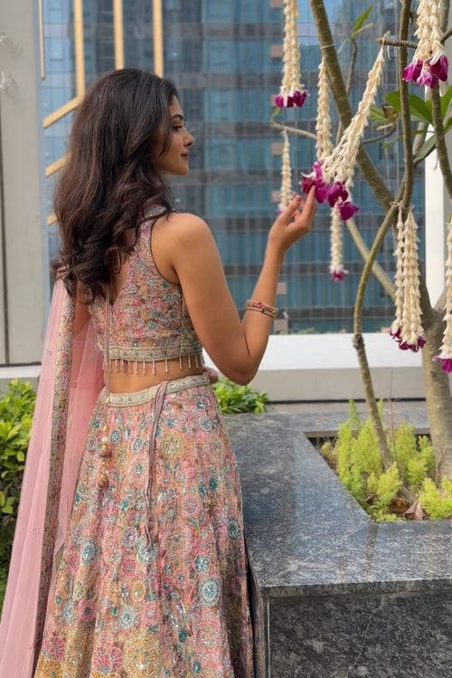 Pink Embellished Wedding Lehenga Choli - Manasa Varanasi's Choice