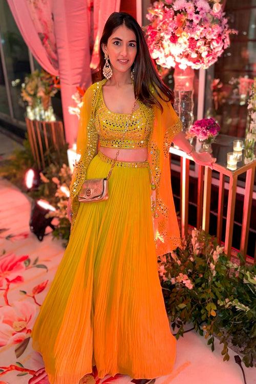 Designer Lehenga Choli with Organza Shrug - Meher Taluja's choice