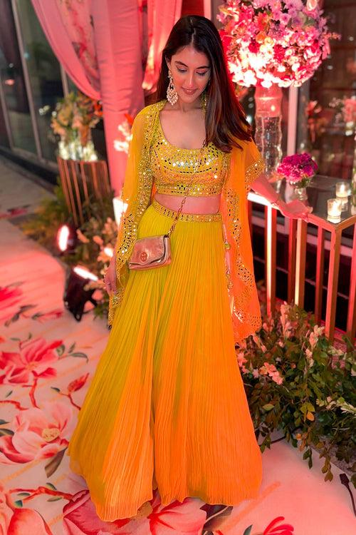 Designer Lehenga Choli with Organza Shrug - Meher Taluja's choice