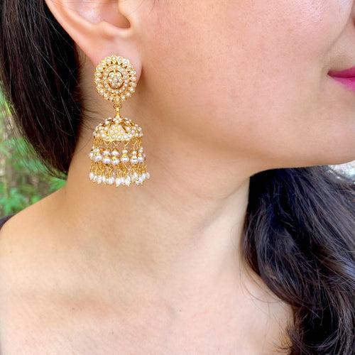 Buy Pearl Jhumka For Women Online | Jadau Jhumka Earrings | ER 583