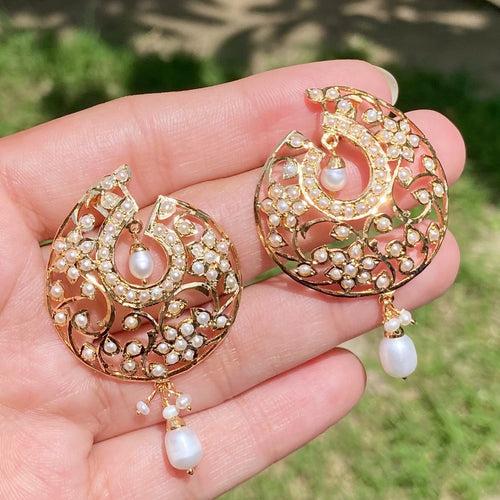 Classy Pearl Stud Earrings | Statement Tops for Women | Pearl Tops ER 604