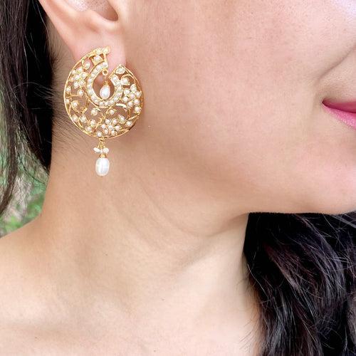 Classy Pearl Stud Earrings | Statement Tops for Women | Pearl Tops ER 604