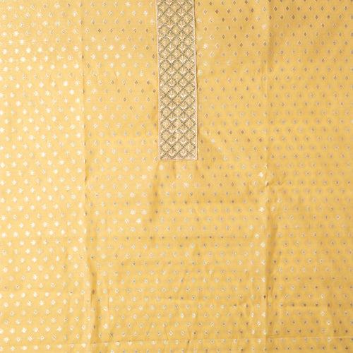 Chanderi Silk Dress Material (Yellow)