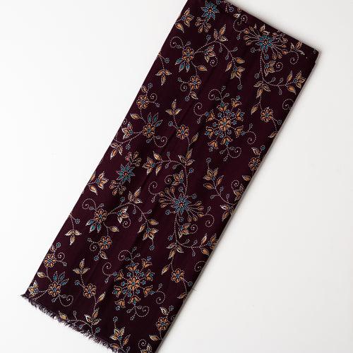 Rayon Gold Color Printed Fabric (Brown)