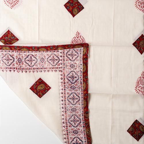 Cotton Ajrak Print Dress Material (Maroon)