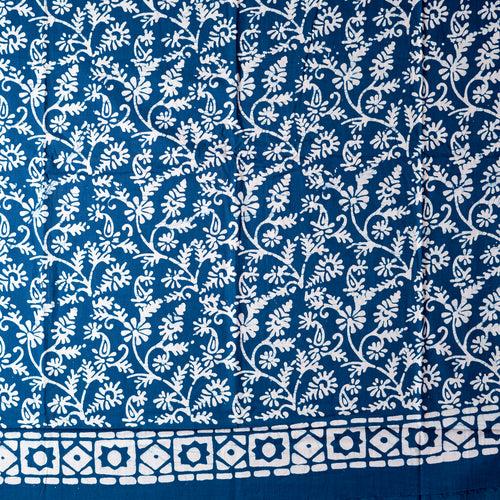 Cotton Wax Batik Dress Material (Blue)