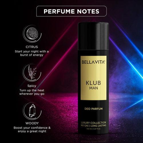 KLUB Man Deo Parfum - 150ml - No Gas Deo Parfum for Men + Windproof Balaclava Ski Mask for Men & Women - Cold Weather Face Gear for Motorcycle Riding & Winter Sports