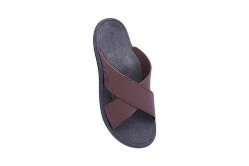 Crossy Black Sole Brown Strap