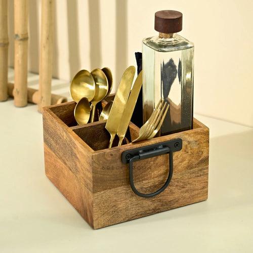 Rugged Wood Cutlery Caddy/Holder