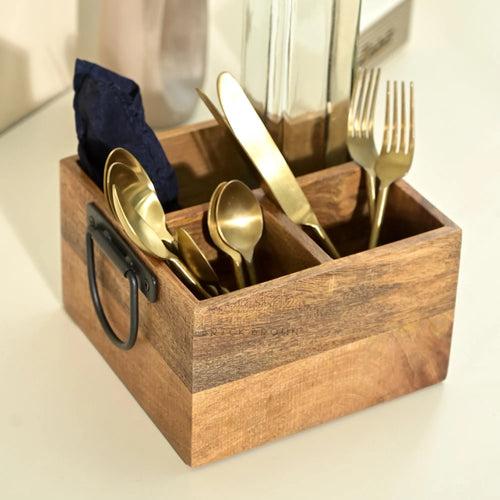 Rugged Wood Cutlery Caddy/Holder