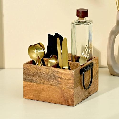 Rugged Wood Cutlery Caddy/Holder