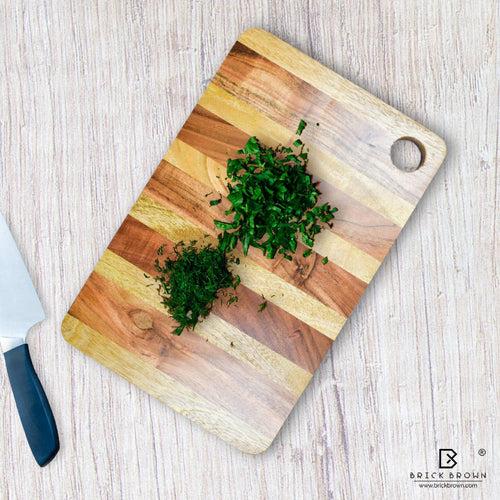 Basic Multiwood Striped Chopping Board