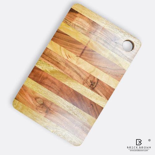 Basic Multiwood Striped Chopping Board