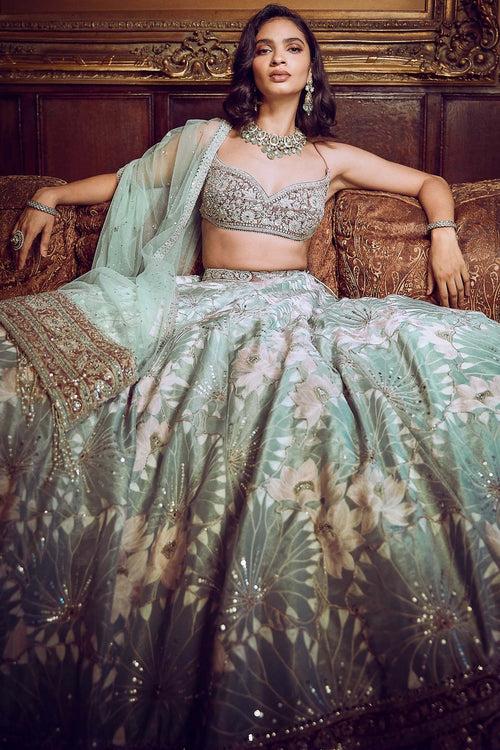 Matsya's Water Lillis Lehenga