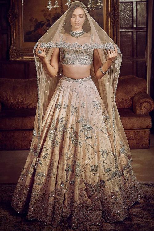 The Moroccon Pink Flamingo Landscape Lehenga