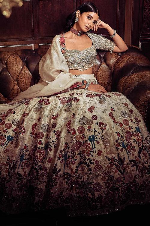 The Royal Satire Ekru Lehenga