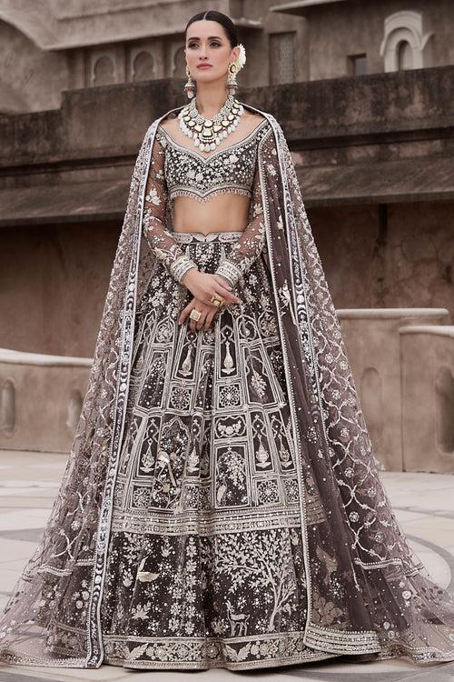 The British Charcoal Wild Masai Lehenga