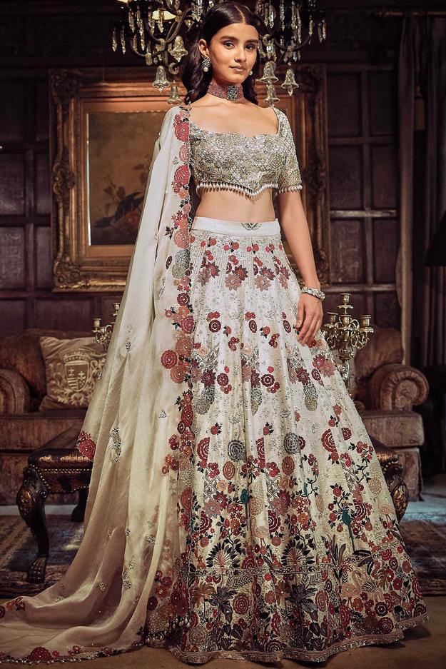 The Royal Satire Ekru Lehenga