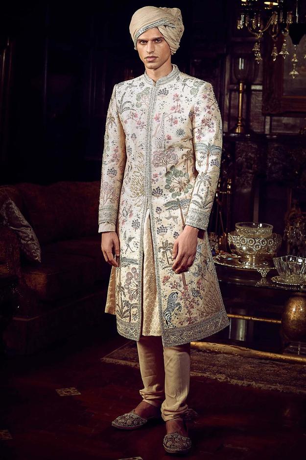 The Vintage Peach Masai Sherwani