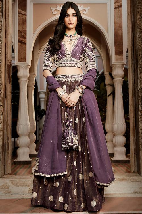 The Burnt Lavender Kashi Lehenga Set