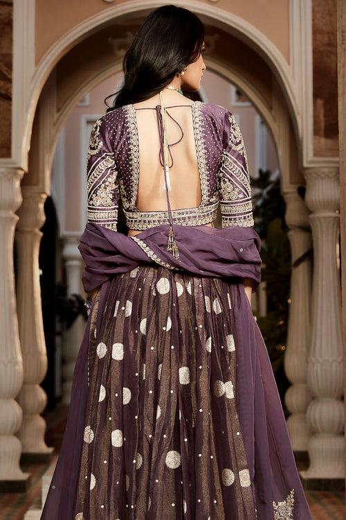 The Burnt Lavender Kashi Lehenga Set