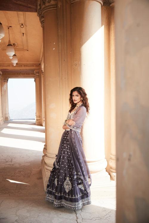 The Faded Lavender Tijara Lehenga