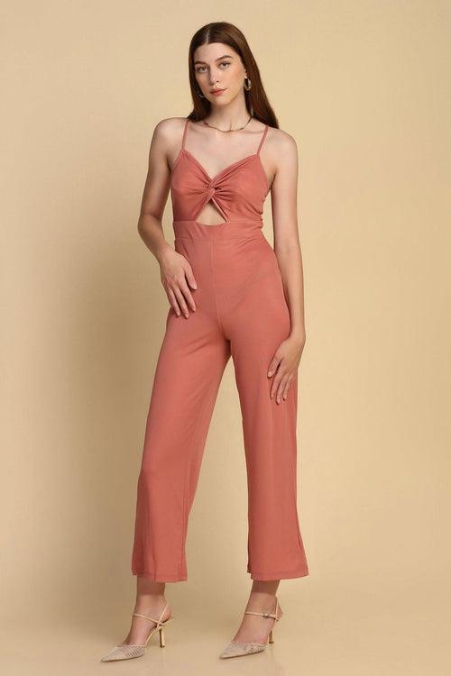 Twisted Jumpsuit- Rouge Pink