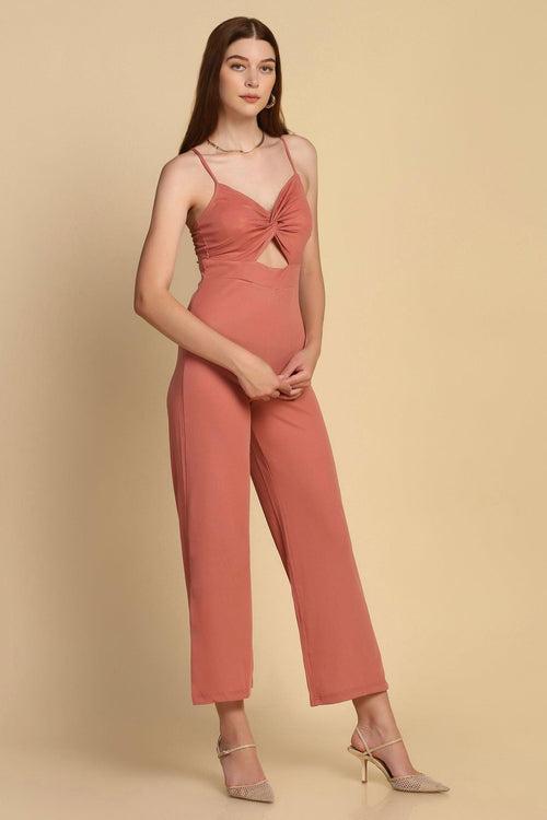 Twisted Jumpsuit- Rouge Pink